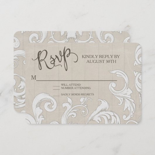 RSVP BOHOファームバーンレースボヘミアンウッド結婚ズ (正面/裏面)