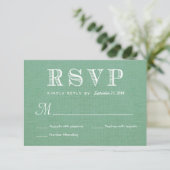 RSVP Burlap Mint Green素朴の結婚回答 (スタンド正面)