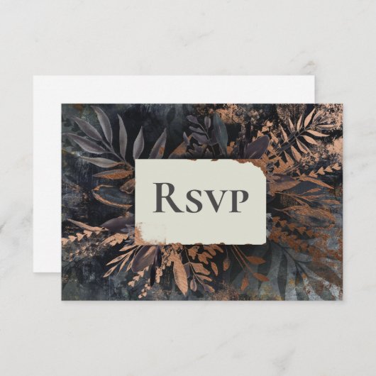 RSVP Card Dark and Moodys(RSVPカードの暗いお結婚よびムーディーズ) (正面/裏面)