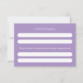 RSVP Card Floral Cross Christening Lilac (裏面)