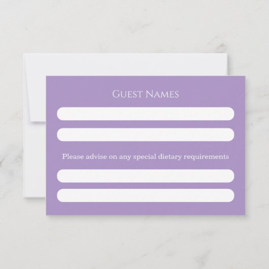 RSVP Card Floral Cross Christening Lilac (裏面)