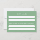 RSVP Card Floral Cross Christening Sage Green (裏面)