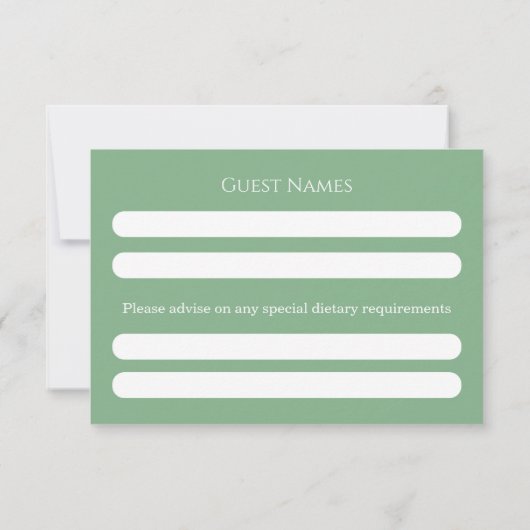 RSVP Card Floral Cross Christening Sage Green (裏面)