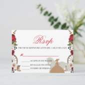 RSVP Card Quinceanera Red Charra Watercolor サンキューカード (スタンド正面)