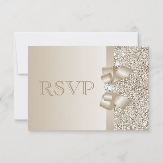 RSVP Champagne Sequins, Bow & Diamond RSVP (正面)