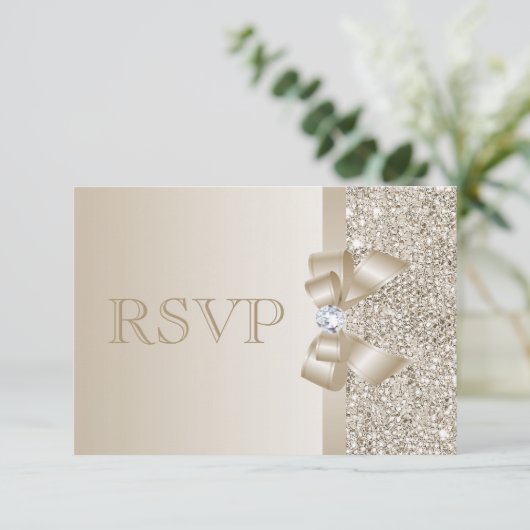 RSVP Champagne Sequins, Bow & Diamond RSVP (スタンド正面)
