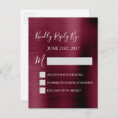 RSVP - Cranberry Burgundyの応答結婚カード インビテーションポストカード (正面/裏面)