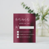 RSVP - Cranberry Burgundyの応答結婚カード インビテーションポストカード (スタンド正面)