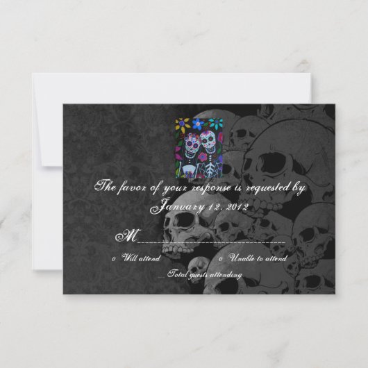 RSVP Day of the Dead Wedding Cards (正面)