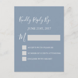 RSVP - Dusty Blueの応答結婚カード インビテーションポストカード