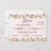 RSVP  Elegant Floral Gold Wedding (正面)
