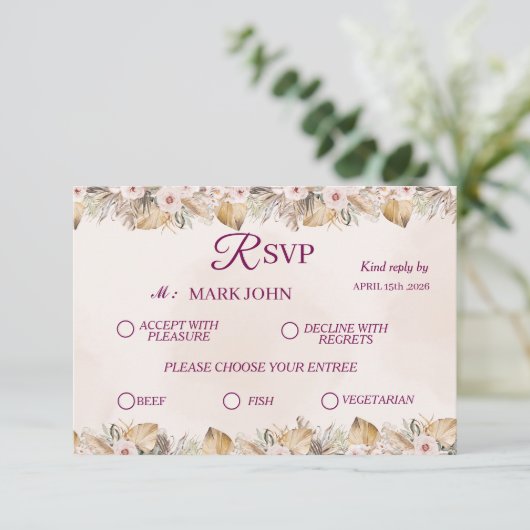 RSVP  Elegant Floral Gold Wedding (スタンド正面)