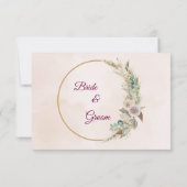 RSVP  Elegant Floral Gold Wedding (裏面)