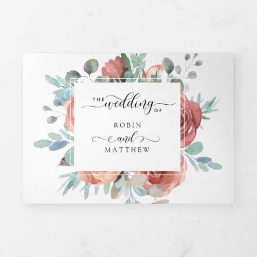 RSVP「Ethereal」との3倍招待状結婚。 三つ折り招待状 (カバー)