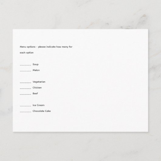 RSVP Eucalyptus結婚 - Water color Greenery Menu ポストカード (裏面)