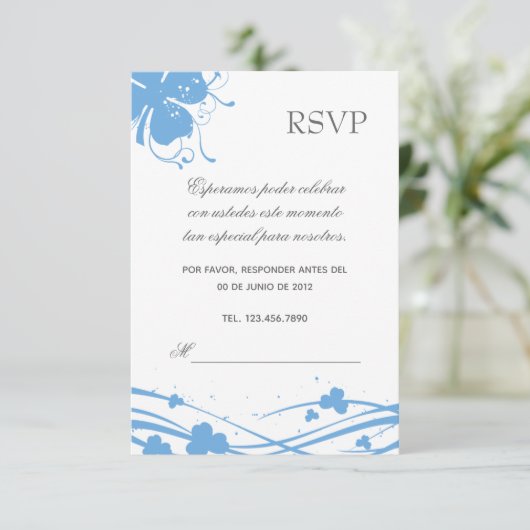 RSVP Floral-02 - Invitación Boda (スタンド正面)