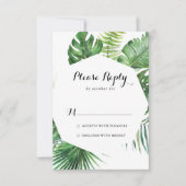 RSVP(Geometric Destination Tropical Greenery) 出欠カード (正面)