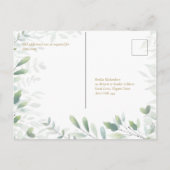 RSVP - Greeneryの葉金ゴールドはがき ポストカード (裏面)