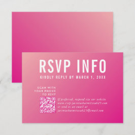 RSVP INFOカード明るいピモダンンクかわいらしのQRCODE