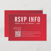 RSVP INFO CARD モダン dark red burgundy qrcode (正面/裏面)