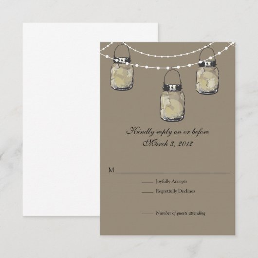 RSVP Mason Jar結婚の (正面/裏面)