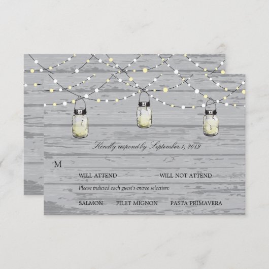 RSVP Mason Jar結婚の (正面/裏面)