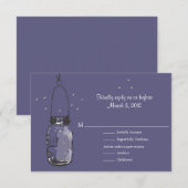 RSVP Mason Jar & Fireflies 結婚's (正面/裏面)