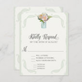 RSVP Menu Choice Mason Jarバラスクリプトタイポグラフィ (正面/裏面)