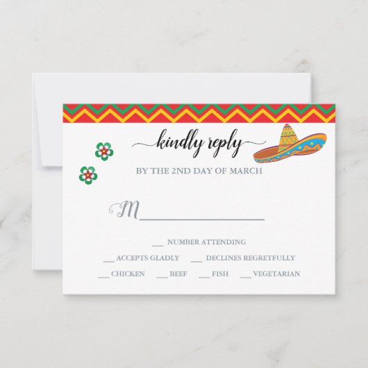 RSVP Mexican Fiestaの返信 (正面)