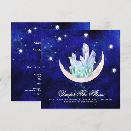 *~* RSVP MOON STARS CRYSTAL WEBSITE AR14結婚's 招待状 (正面/裏面)