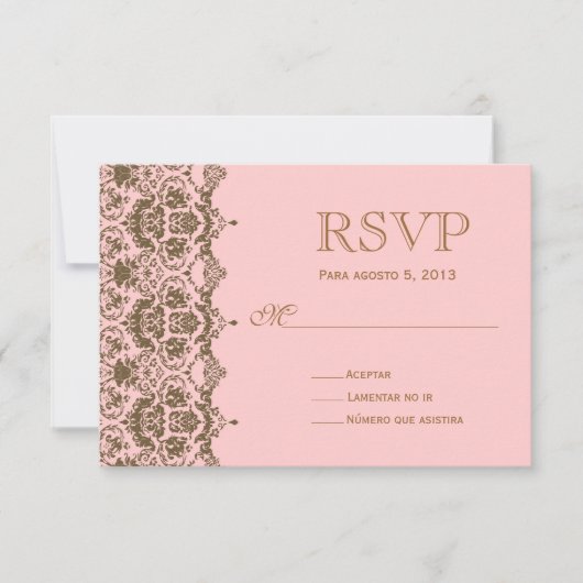 RSVP para boda en espainol / Wedding Rsvp (正面)