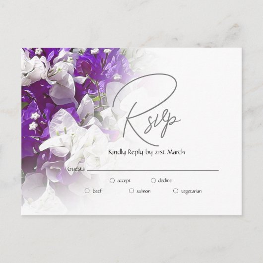 RSVP Postcard Response to Wedding Invite  ポストカード (正面)