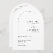 RSVP QRコーシンプルド付きBoho Arch結婚 招待状 (正面/裏面)