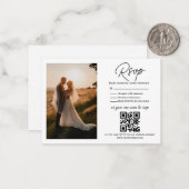 rsvp qrコードエレガントミニマリストの結婚写真 ノートカード (正面/裏面インサイチュ)