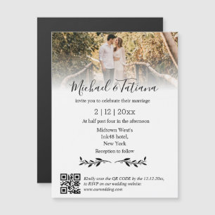 rsvp qrコードフェード写真結婚式招待状磁石