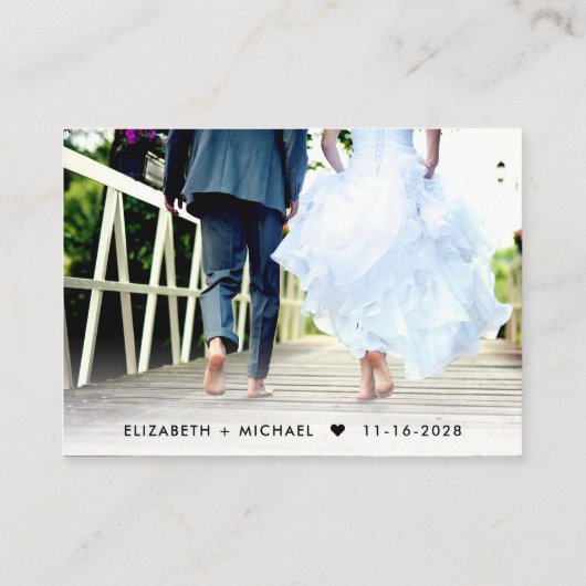 RSVP QRコードフォトスクリプト結婚の エンクロージャーカード (裏面)