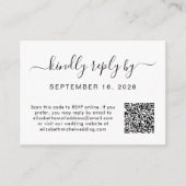 RSVP QRコードフォトスクリプト結婚の エンクロージャーカード (正面)