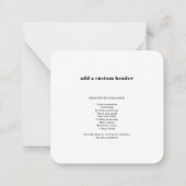 RSVP QRコードモダン任意モダンの大事な行事 ノートカード (裏面)