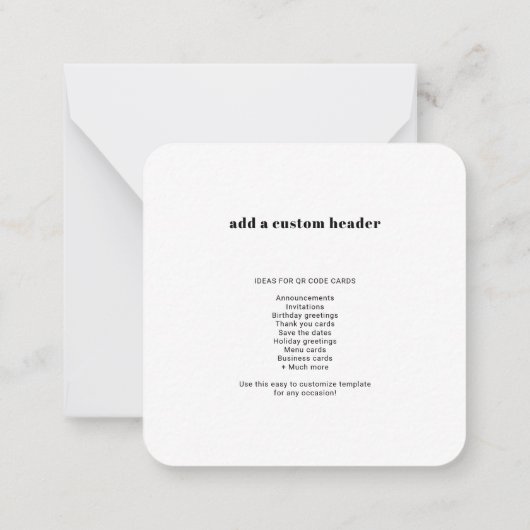 RSVP QRコードモダン任意モダンの大事な行事 ノートカード (裏面)