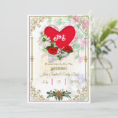 Rsvp Qrコード素朴を使用した結婚式招待状 招待状 (スタンド正面)