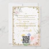 Rsvp Qrコード素朴を使用した結婚式招待状 招待状 (裏面)