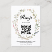 rsvp qrコードwildflowers botantic chic 結婚's エンクロージャーカード (正面)