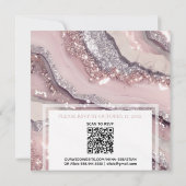 *~* RSVP QRシルバー赤面ピンクアゲート結婚AR66 招待状 (裏面)