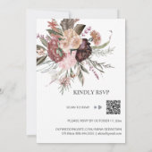 *~* RSVP QRフローラマルーンバラAR15 結婚s 招待状 (裏面)