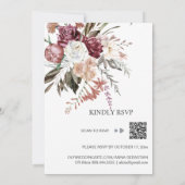 *～* RSVP QRフローラMERLOTバラAR15結婚 招待状 (裏面)