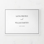 RSVP QR結婚コードと詳細付きシックの写真 三つ折り招待状 (カバー)