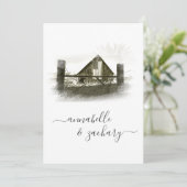 *～*  RSVP QR バーン アメリカ国旗 AR19 結婚式 招待状 (スタンド正面)