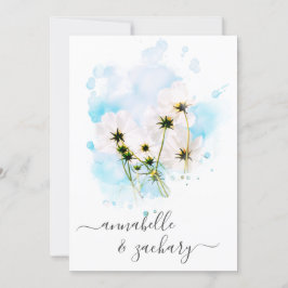 *~* RSVP - QR SKYピンクの花フローラAR15 結婚's 招待状