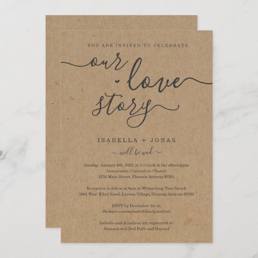 『RSVP&Registry All in 結婚 One』 招待状 (正面/裏面)