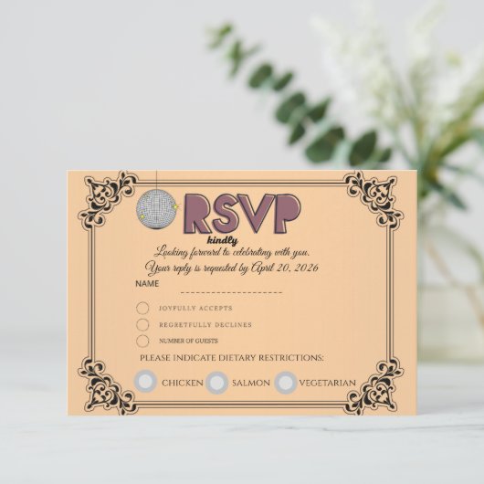 RSVP Reply Card | Confirm Attendance & Guest Count (スタンド正面)